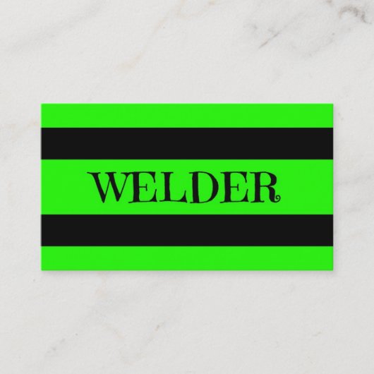 Welder Neon Green Visitekaartje (Voorkant)