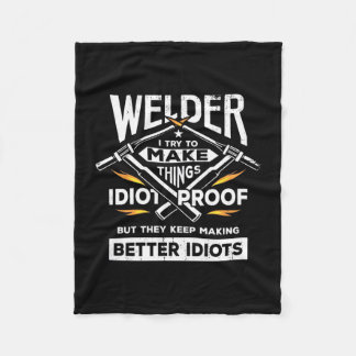 Welder probeert dingen te maken fleece deken
