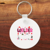 Welder Squad Cute Tools Hearts Costume Valentines Sleutelhanger (Voorkant)