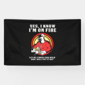 Welder weet dat ik in brand sta spandoek (Horizontaal)