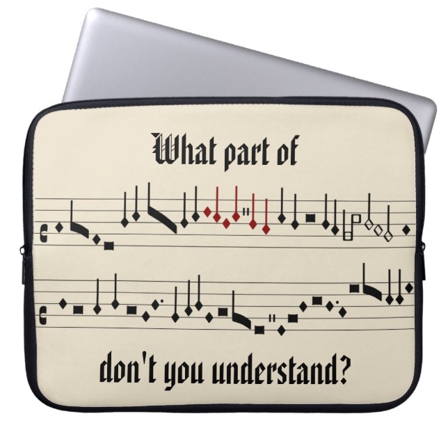 Welk deel van de Renaissance Medieval Notation Lap Laptop Sleeve (Voorkant)
