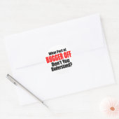Welk deel van de rugger uit ronde sticker (Envelop)