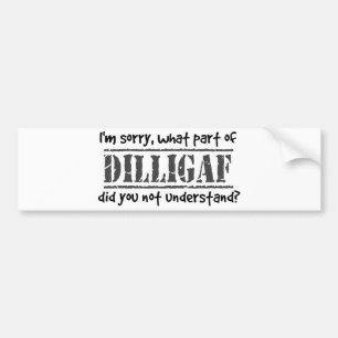 Welk deel van DILLIGAF begreep je niet? Bumpersticker