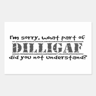 Welk deel van DILLIGAF begreep je niet? Rechthoekige Sticker