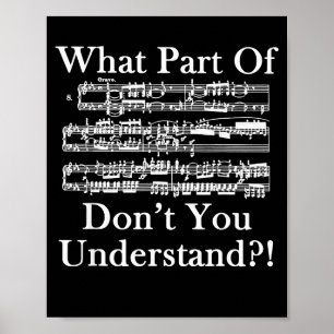 Welk deel van muziek begrijp je niet Grappige muzi Poster