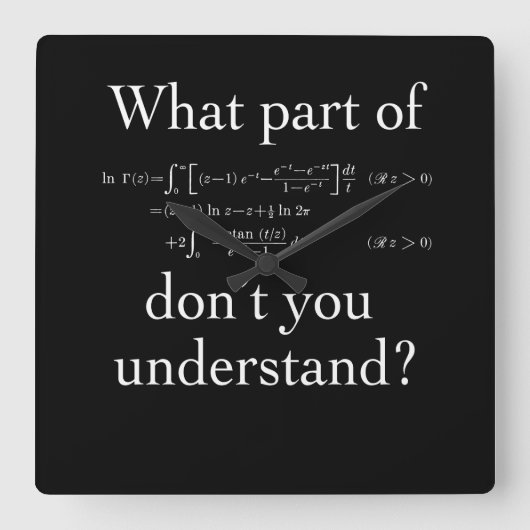 Welk deel van... Wit in het donker Vierkante Klok (Voorkant)