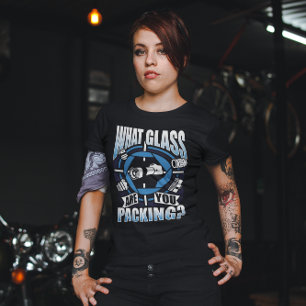 Welk glas ben je aan het inpakken - Grappige camer T-shirt