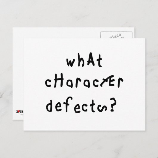 Welk karakter Defect Funny Quote Recovery Gezegde Briefkaart (Voorkant / Achterkant)