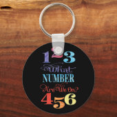 Welk nummer hebben we? Bunco Funny Quote Sleutelhanger (Voorkant)