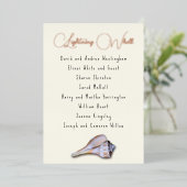 Welk Seashell Guest List Name Seing Kaarten (Staand Voorkant)