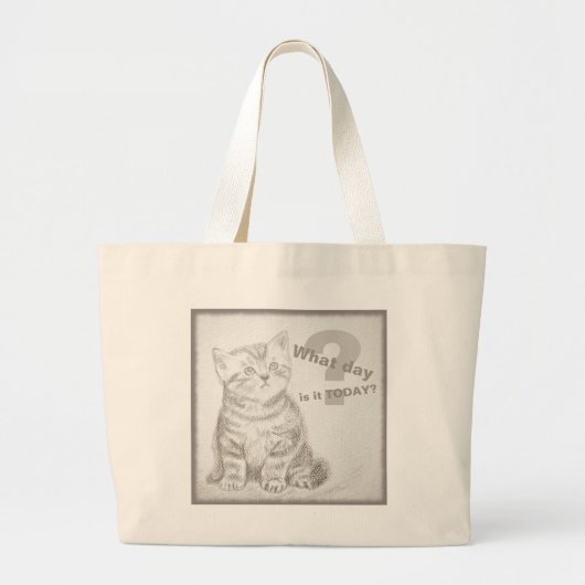 Welke dag is het vandaag? grote tote bag (Voorkant)