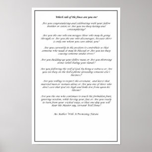 Welke kant van het hek (Zwart en Wit)- Poster
