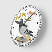 Welke manier is Thuis? Pigeon Art Ronde Klok (Hoek)