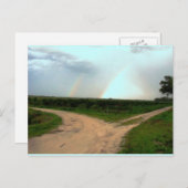 Welke manier now~Double Regenboog bij Kruispunten Briefkaart (Voorkant / Achterkant)