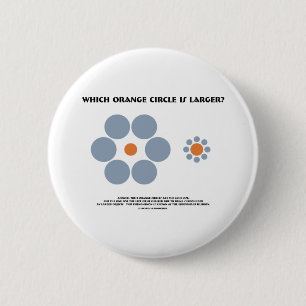 Welke Oranje cirkel is groter? (optische verlichti Ronde Button 5,7 Cm
