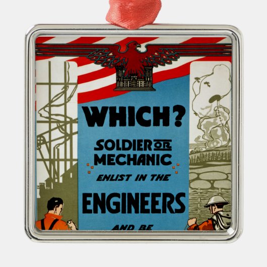 Welke? Soldaat of mechanisch Metalen Ornament (Voorkant)