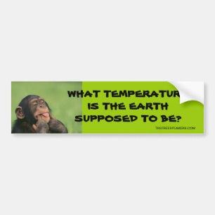 Welke temperatuur moet de aarde zijn? bumpersticker