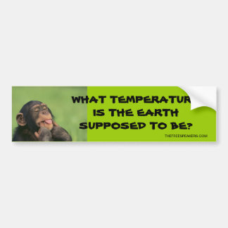 Welke temperatuur moet de aarde zijn? bumpersticker