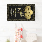 Welkom 150e verjaardag Num Patten Gold en Black Spandoek (Insitu)