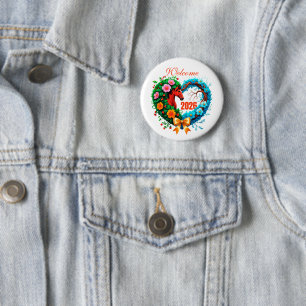 Welkom 2026 ronde button 5,7 cm