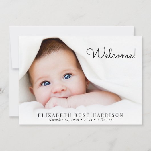 Welkom 3 Fotocollage Baby Geboorte Aankondiging (Voorkant)