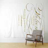 Welkom 50-jarig jubileum Elegant zilver schrift Wandkleed (In Situ (horizontaal))