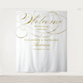 Welkom 50-jarig jubileum Elegant zilver schrift Wandkleed (Voorkant)