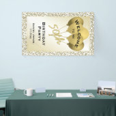 Welkom 50e verjaardag Nummer patten Gold en White Spandoek (Beurs)