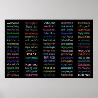 Welkom 80-talen Poster - 5 formaten/zwart