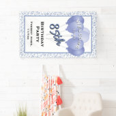 Welkom 85e verjaardag nummer Patten blauw/wit Spandoek (Insitu)