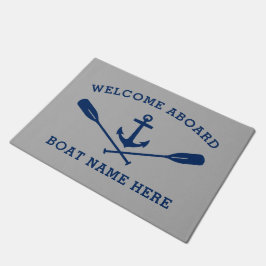 Welkom aan boord Nautische anker gekruiste roeispa Deurmat