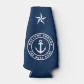 Welkom aan boord van aangepaste boot naam nautisch flesjeskoeler (Voorkant)