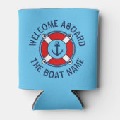 Welkom aan boord van boot name nautical anchor nav blikjeskoeler (Voorkant)