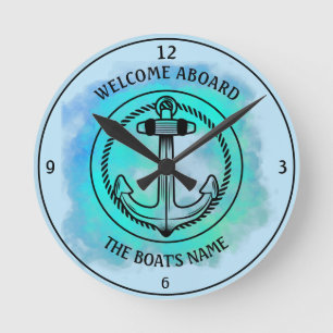Welkom aan boord van de naam Anchor Blue Green van Ronde Klok