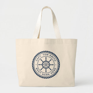 Welkom aan boord van het schip: naam zeemijl grote tote bag