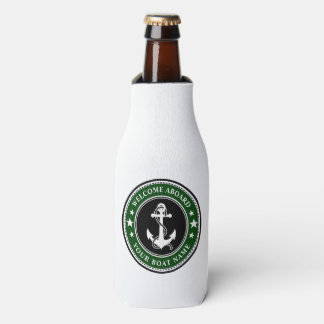 Welkom aan boord van uw boot naam anker sterren gr flesjeskoeler