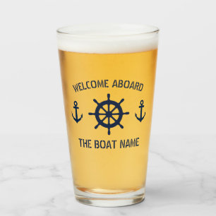 Welkom aan boord van zeemanker-jachtbier glas