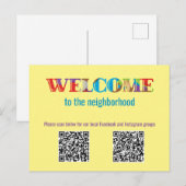 WELKOM AAN de buurt Briefkaart (Voorkant / Achterkant)