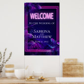 Welkom aangepaste Teken Verbluffende Neon Tropical Poster (Keuken)