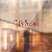 Welkom aangepaste tekst Bericht rood kleurig start Raamsticker (Vel 2)