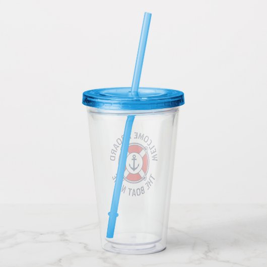 Welkom Aboard aangepaste naam boot acryltumbler Acryl Drinkbeker (Achterkant)