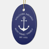 Welkom Aboard marvy white custom nautical anchor Keramisch Ornament (Links)