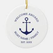 Welkom Aboard marvy white custom nautical anchor Keramisch Ornament (Voorkant)