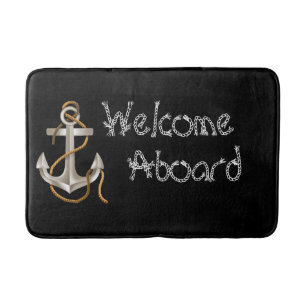 WELKOM ABOARD Nautical Personalized Mat