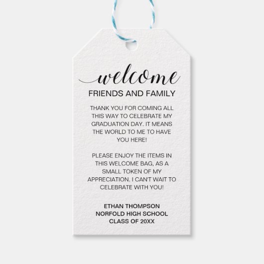 Welkom Afstuderen uit de Gift Bag van de stad Cadeaulabel (Voorkant)