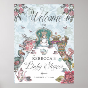 Welkom Alice in Wonderland Tea Party Baby shower Poster