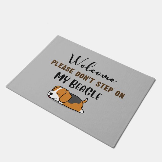Welkom alsjeblieft, stap niet op mijn beagle deurmat (Schuin)