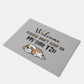 Welkom alsjeblieft, stap niet op mijn Shih Tzu Deurmat (Schuin)