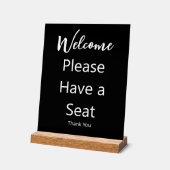 Welkom Alstublieft Neem een stoel Dank u Zwart & W Acryl Bord (Hoek)