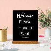 Welkom Alstublieft Neem een stoel Dank u Zwart & W Acryl Bord (Huwelijk)